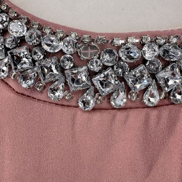 NWT IEENA for Mac Duggal Beaded Jeweled Crew Neck Sleeveless Sheath Gown… - Picture 14 of 15